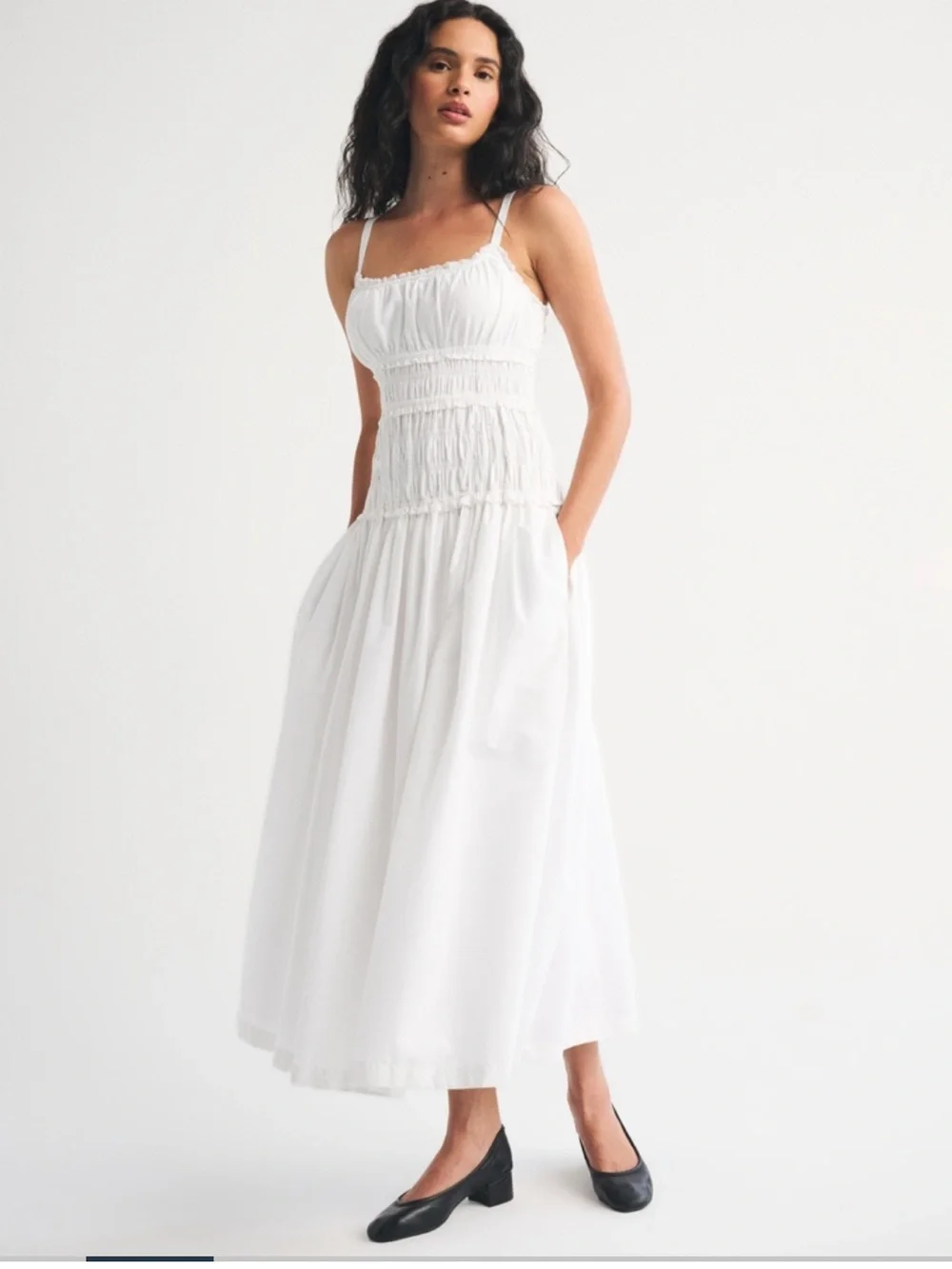 Abercrombie & Fitch White Smocked Maxi Dress - Picture 5 of 7